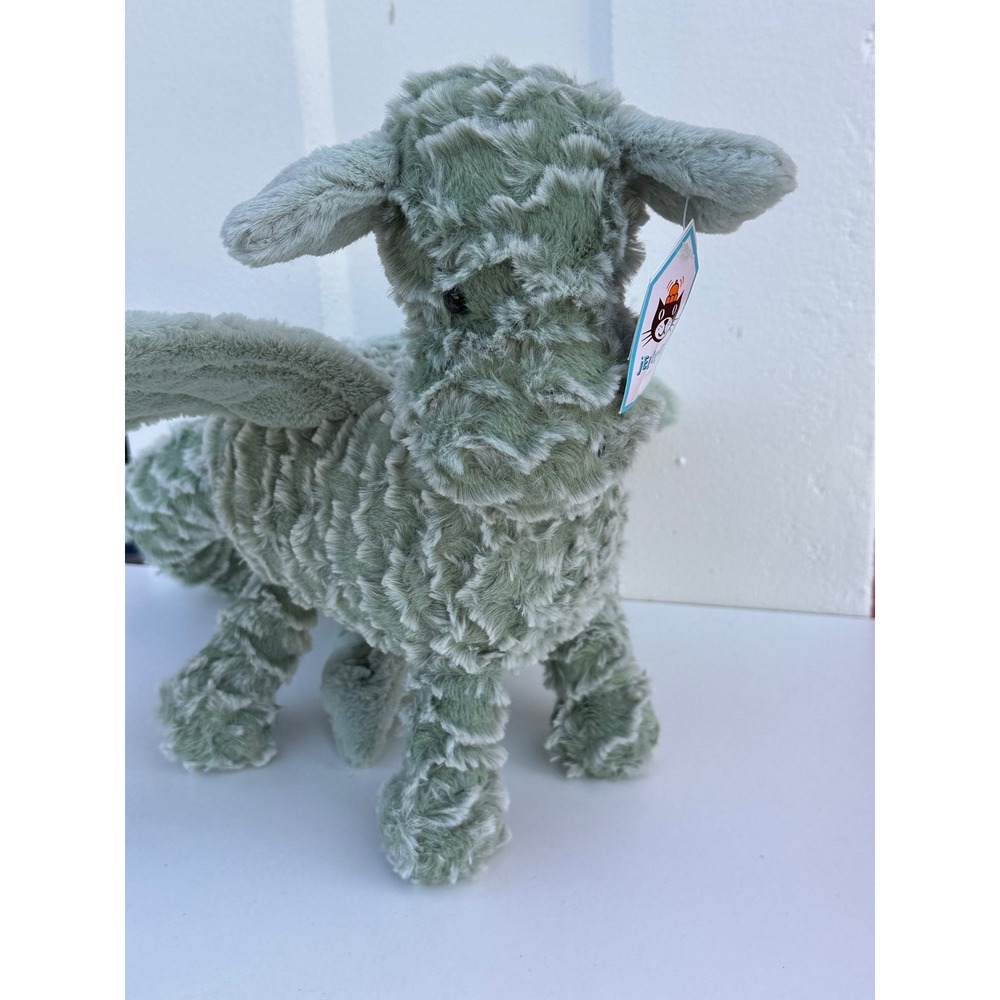 Jellycat Drake Dragon Sage Green Textured Plush Stuffed Animal Retired NWT